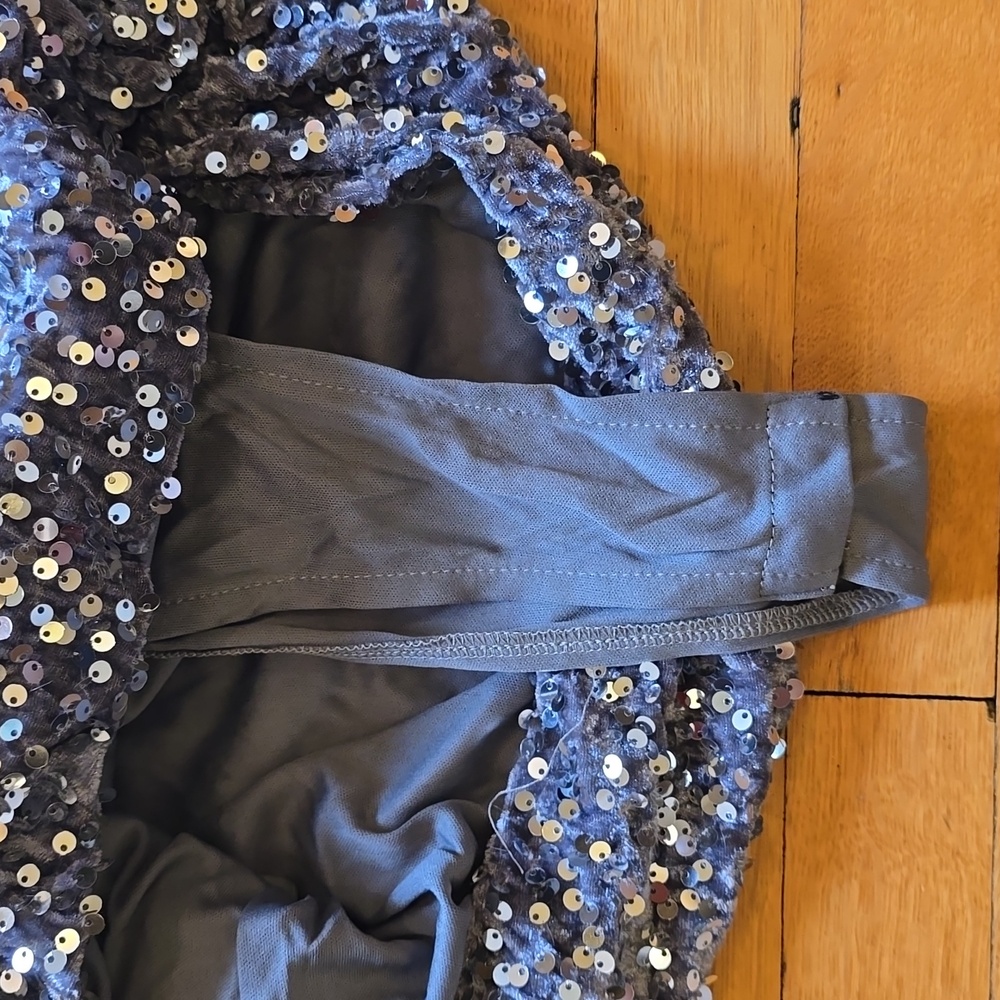 NWT, Alglist, Sequin, Cut-Out, Halter, Mini Dress, Silver, Women's S - Picture 14 of 16